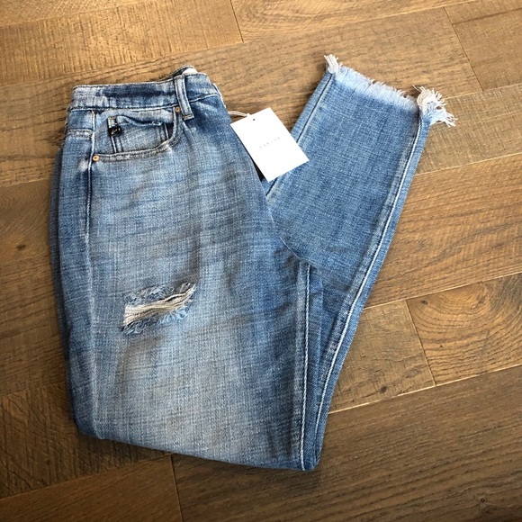 KanCan Denim - Kancan Skinny High Rise Destroyed Fray Jeans